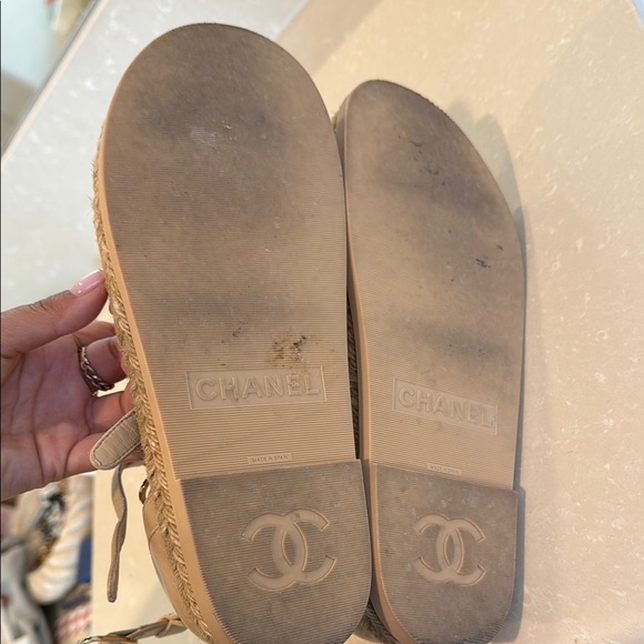 CHANEL Nude Leather Gladiator Sandals - Picture 2 of 4